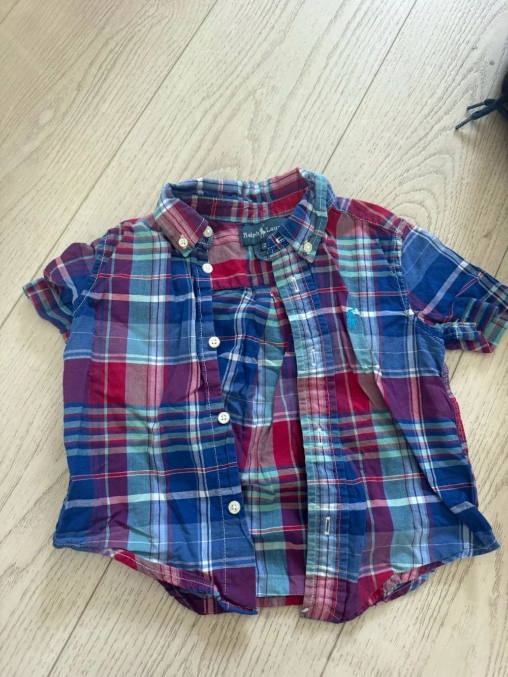 Ralph Lauren Boys Plaid Polo - Collared Shirt Button Down - 24 Months LIKE NEW